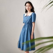 INMAN 茵曼 女士花边显瘦连衣裙 F18225862