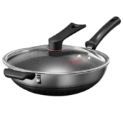 COOKER KING 炊大皇 炒锅 316不锈钢 炒菜锅 双面蜂窝纹不粘炒锅34cm 可立盖 燃气煤气灶电磁炉通用
