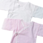 全棉时代 婴儿短款纱布和袍 2件装 粉色+白色 66/44码