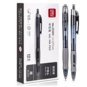 deli 得力 S18 按动中性笔 0.5mm 黑色 12支装 多款可选