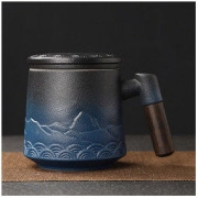 壮丽山河 山海陶瓷过滤杯 渐变蓝 450ml