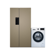 预售：BOSCH 博世 冰洗套装 KAN92ENQTI变频对开门冰箱 608L 流沙金+WGA152X80W滚筒洗衣机 10kg 银色