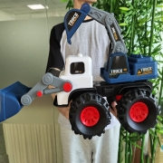 孩车宝 儿童大号工程车玩具套装 挖机礼盒装
