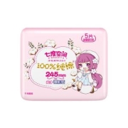 PLUS会员：SPACE7 七度空间 少女新超薄纯棉表层卫生巾 日用 245mm*5片