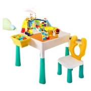 PLUS会员：AULDEY 奥迪双钻 宝宝玩具 积木桌套装 1桌+1椅+58轨道+150主题积木119元包邮