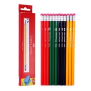 FABER-CASTELL 辉柏嘉 1322 三角杆铅笔 彩色杆 HB 红3绿3黑3黄3 12支装