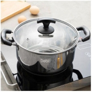 Debo 德铂 不锈钢电磁炉明火通用汤锅 22cm