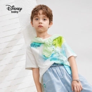 迪士尼 2022夏季新款男童扎染短袖T恤