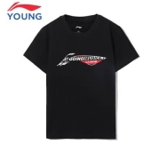 李宁童装 儿童大LOGO图案短袖文化衫 YHSQ263-6 新标准黑 110