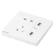 SIEMENS 西门子 皓彩系列 5UB2672-3NC01 双USB五孔插座 雅白
