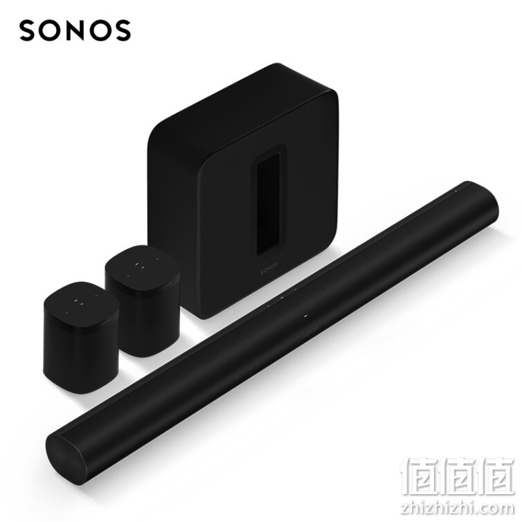 SONOS Arc+SUB G3+One SL×2 家庭影院音响 环绕音箱5.1声道 家庭影院 电视音箱套装 轻奢享受（黑色）