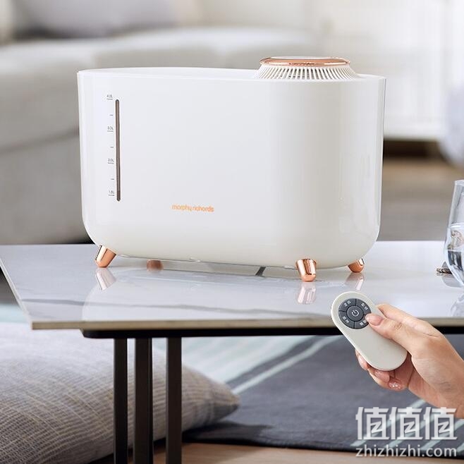 摩飞电器 无雾加湿器 大容量上加水 蒸发式 恒湿数显 空气增湿 家用办公室婴儿卧室 小米白 遥控升级版 MR2081【京7仓速发】