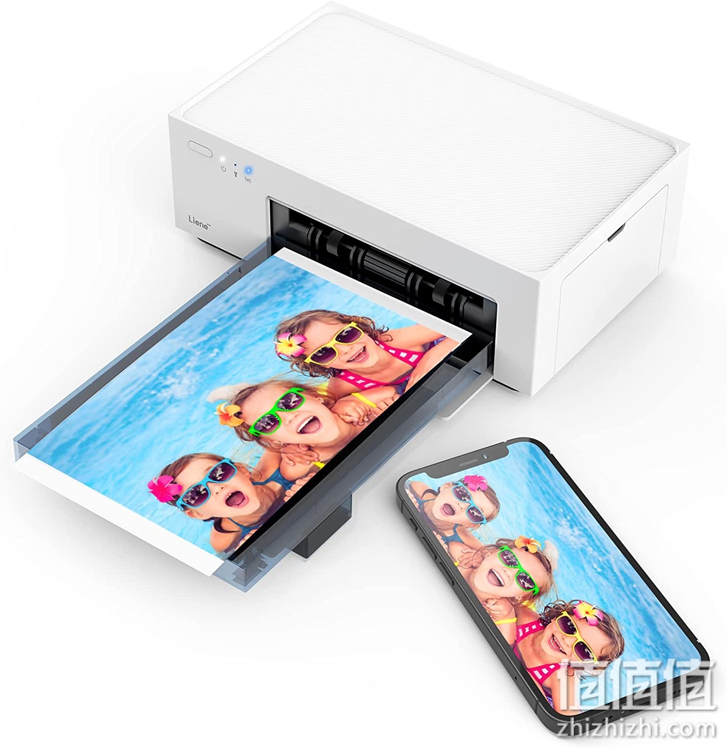 Liene 4x6'' 照片打印机，Wi-Fi 图片打印机，20 张，全彩照片，适用于 iPhone、Android、智能手机、电脑、热染料升华、家用便携式照片打印机
