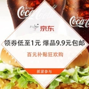 促销活动：京东 百元补贴狂欢购 领券低至1元 爆品9.9元包邮