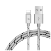 GUSGU 古尚古 Lightning 2.1A 数据线 尼龙编织 1.5m 极光银 两条装