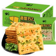 京东极速版：零趣 香葱苏打饼干整箱 500g