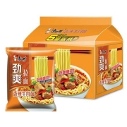 陪伴计划：康师傅 方便面 劲爽香辣牛肉面 五连包