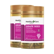 澳洲原产 Healthy Care 葡萄籽胶囊 180粒*2瓶 富含花青素