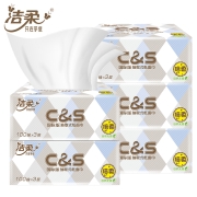 京东极速版、陪伴计划：C&S 洁柔 抽纸 布艺100抽*5包
