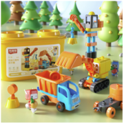 BLOKS 布鲁可积木 启初精灵系列 11030 百变工程车积木桶