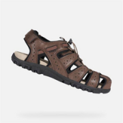 41码！GEOX 杰欧适 UOMO SANDAL STRAD 男士镂空透气罗马凉鞋 U6224B 到手￥350.94