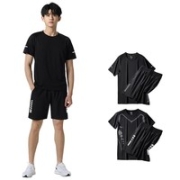运动套装男跑步装备短袖健身衣服夏季冰丝t恤上衣速干衣篮球训练