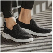 SKECHERS 斯凯奇 男鞋 轻质运动鞋健步鞋 一脚套懒人休闲鞋 54600 黑色/白色/54600-BKW 41