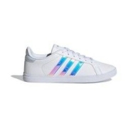 adidas NEO Courtpoint 女子休闲运动鞋 FY8402 白/浅蓝灰/镭射粉 37
