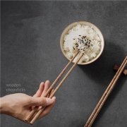 双枪（Suncha）鸡翅木筷10双+2双铜头圆福公筷