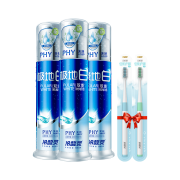 冷酸灵 极地白泵式牙膏 3支套 赠牙刷2支+漱口水250ml *8件