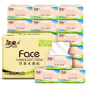 京东极速版：洁柔 抽纸巾 粉Face柔韧面巾纸 100抽20包