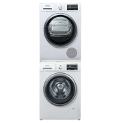 618预售、PLUS会员：SIEMENS 西门子 WM12P2602W+WT47W5601W 热泵式洗烘套装 白色