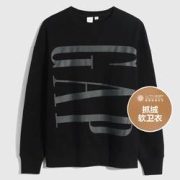 Gap盖璞 LOGO碳素软磨抓绒卫衣 778837TRUE