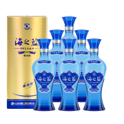 PLUS会员：YANGHE 洋河 海之蓝 蓝色经典 旗舰版 42%vol 浓香型白酒 520ml*6瓶 整箱装