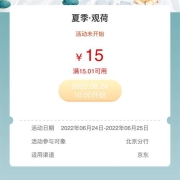 限北京、鸽子腿：工商银行 工行消费季 京东15元券