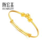 88VIP：CHJ JEWELLERY 潮宏基 女士小金花黄金手镯 SDG30003564 约18.5g