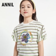 安奈儿 童装女童圆领短袖T恤