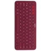 logitech 罗技 K380 79键 2.4G蓝牙 双模无线薄膜键盘 红色 无光 电池