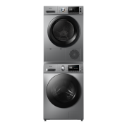 再降价、PLUS会员：Midea 美的 快净系列 MG100A5-Y46B+MH100VH05WY 热泵式洗烘套装 巴赫银