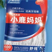 小鹿妈妈 超细牙线 随身剔牙线棒 30*3袋