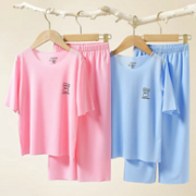 Langsha 浪莎 冰丝儿童睡衣套装夏季