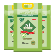 预售：N1爱宠爱猫 豆腐猫砂 3.7kg*3包 绿茶味 2mm