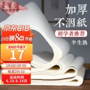 荣宝斋 书法用纸 半生熟宣纸 四尺四开 100张装