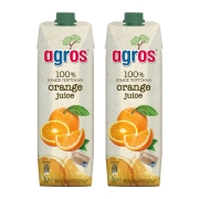20点开始：agros 莱果仕 橙汁 1L*2瓶