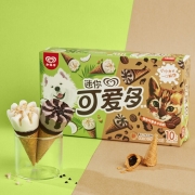 PLUS会员：和路雪 迷你可爱多甜筒萨摩椰椰子+小奶豹布朗尼咖啡冰淇淋 20g*10支*8件