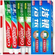 PLUS会员：Colgate 高露洁 牙膏牙刷套装 共600g（冰爽*2+超爽*2+洁银*2 ）
