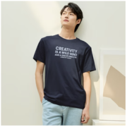 GIORDANO 佐丹奴 男装 字母印花纯棉短袖T恤 01091229001