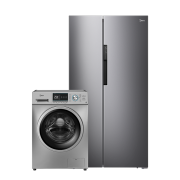 618预售：美的 Midea  冰洗套装 606升变频风冷无霜冰箱BCD-606WKPZM(E)+10kg滚筒全自动洗衣机MG100QY1