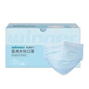 winner 稳健医疗 一次性医用外科口罩 儿童/成人 50片 蓝色