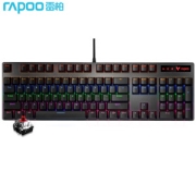 RAPOO 雷柏 V500PRO 104键 有线机械键盘 黑色 雷柏红轴 混光